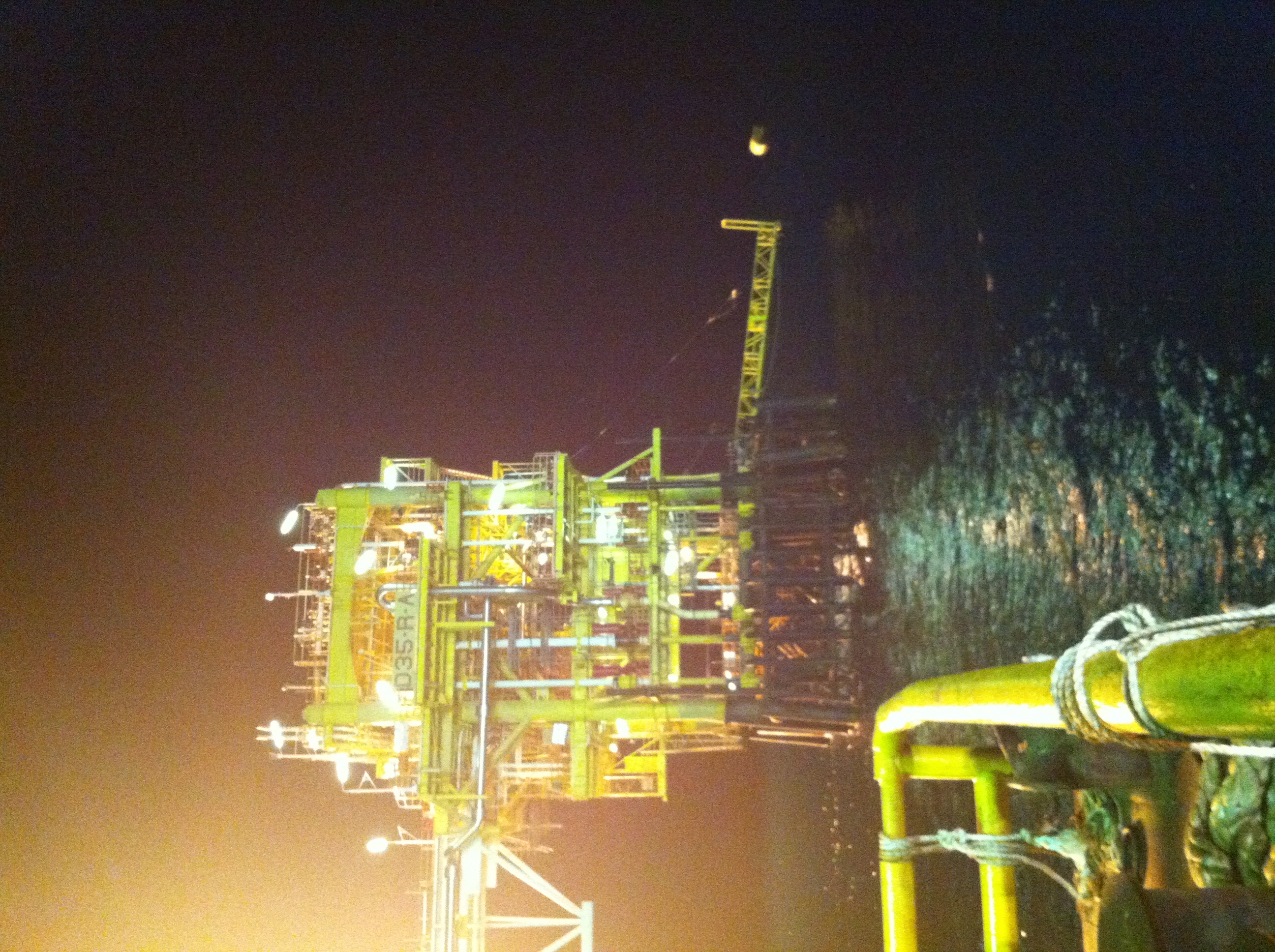 Offshore platform at night